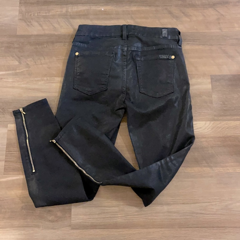 7 for all mankind shiny black jeans NWOT